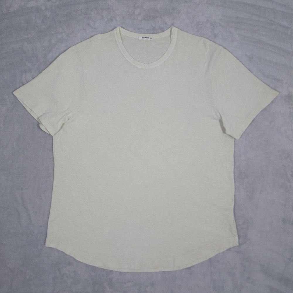 Buck Mason Slub Cotton Curved Hem Tee Beige Mens XXL BM11001.102 USA